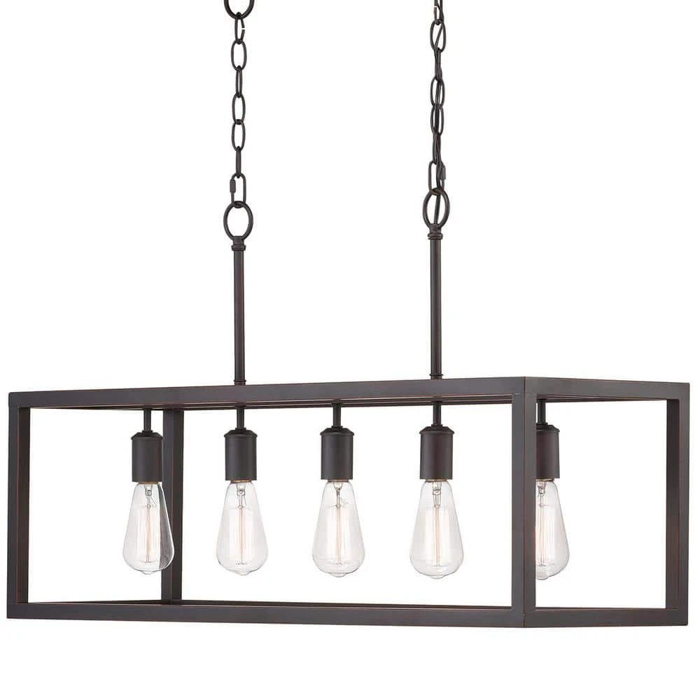 Home Decorators Collection Boswell Quarter 34 in. 5-Light Distressed Black Farmhouse Linear Chandelier for Dining and Kitchen Islands 3 Home Decorators Collection Boswell Quarter 34 in. 5-Light Distressed Black Farmhouse Linear Chandelier for Dining and Kitchen Islands