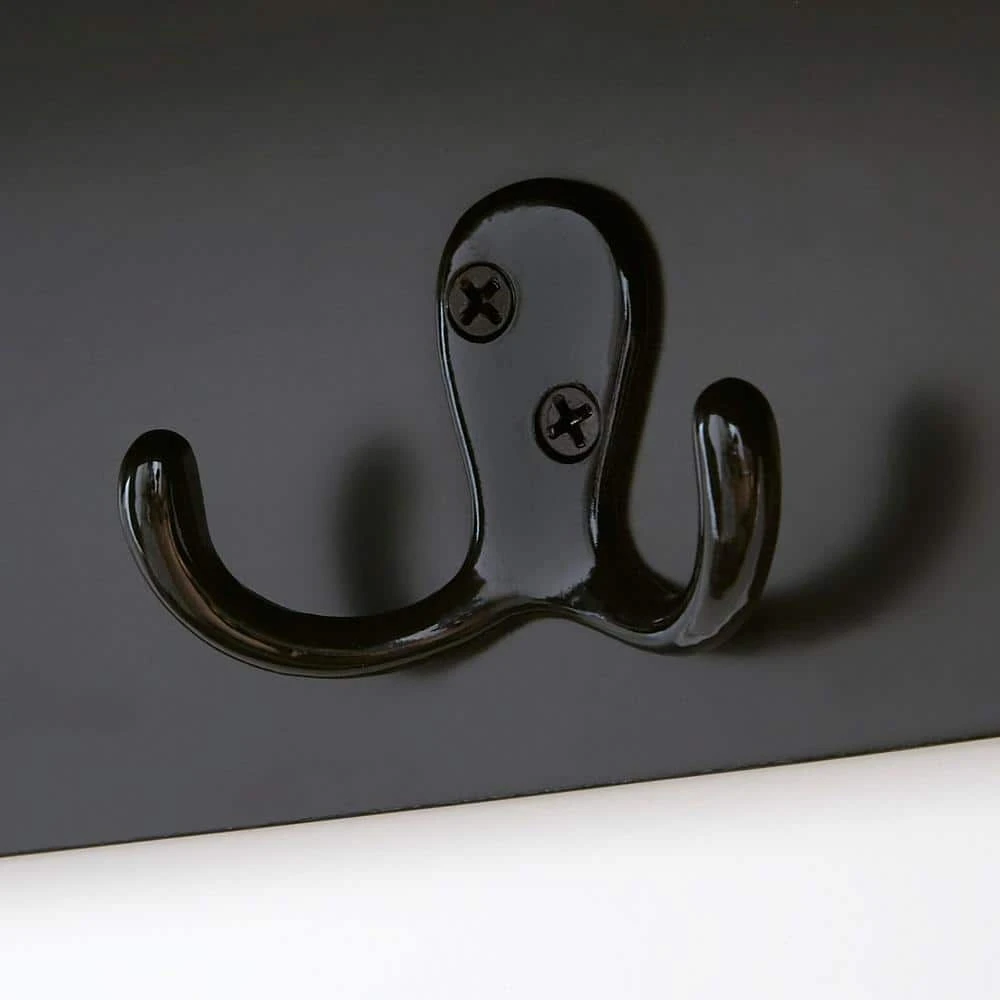 Home Decorators Collection 9.7 in. H x 40 in. W x 9.5 in. D Black and Walnut Wood Floating Decorative Cubby Wall Shelf with Hooks and Baskets 7 Home Decorators Collection 9.7 in. H x 40 in. W x 9.5 in. D Black and Walnut Wood Floating Decorative Cubby Wall Shelf with Hooks and Baskets - Image 5