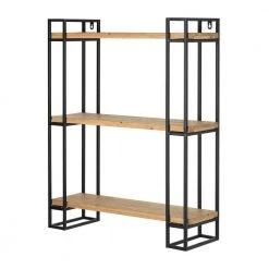Home Decorators Collection 30 in. H x 24 in. W x 8 in. D Wood and Black Metal Wall-Mount Bookshelf -Flora Home Decorators Soldes black home decorators collection decorative shelving yx9z1006 bs 66 1000