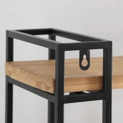 Home Decorators Collection 30 in. H x 24 in. W x 8 in. D Wood and Black Metal Wall-Mount Bookshelf -Flora Home Decorators Soldes black home decorators collection decorative shelving yx9z1006 bs a0 1000