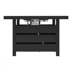 Home Decorators Collection Summerfield Black 39.5 in. x 25 in. Square Steel Black Marble-Look Tile Top LP Gas Fire Pit -Flora Home Decorators Soldes black home decorators collection gas fire pits 2364fp 2 1f 1000