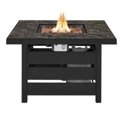 Home Decorators Collection Summerfield Black 39.5 in. x 25 in. Square Steel Black Marble-Look Tile Top LP Gas Fire Pit -Flora Home Decorators Soldes black home decorators collection gas fire pits 2364fp 2 44 1000