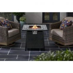 Home Decorators Collection Tucson 30 in. Square x 25.5 in. Steel Marivaux Tile Top LP Gas Fire Pit