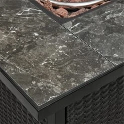 Home Decorators Collection Tucson 30 in. Square x 25.5 in. Steel Black Marble Tile Top LP Gas Fire Pit -Flora Home Decorators Soldes black home decorators collection gas fire pits 2479fp 2 1f 1000