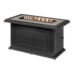 Home Decorators Collection St. Charles 25.98 in. x 25 in. Rectangular Steel Propane Gas Black Fire Pit -Flora Home Decorators Soldes black home decorators collection gas fire pits fhtm80319 40 1000