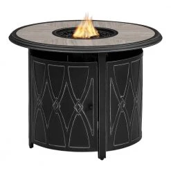 Home Decorators Collection Kendrick 35.04 in. x 25.20 in. Steel Round Propane Gas Firepit