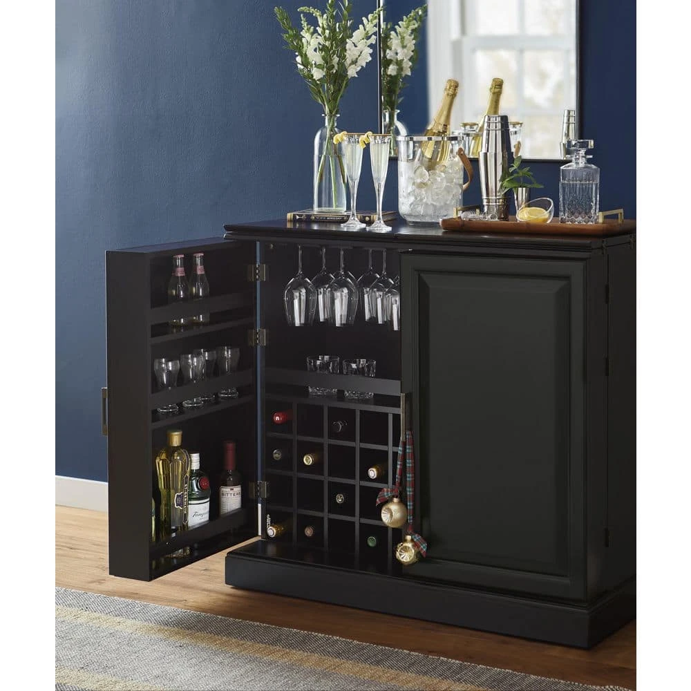Home Decorators Collection Jamison Black Bar with Expandable Storage 12 Home Decorators Collection Jamison Black Bar with Expandable Storage - Image 10