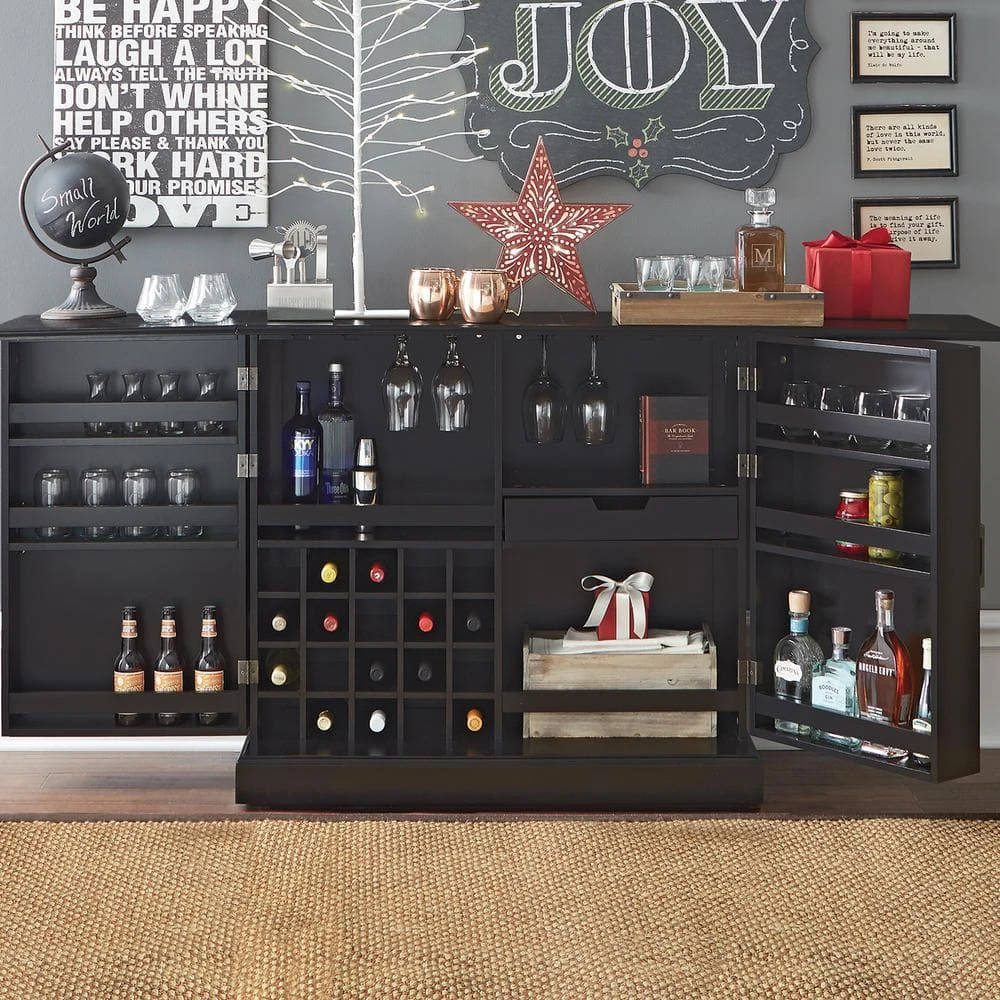 Home Decorators Collection Jamison Black Bar with Expandable Storage 5 Home Decorators Collection Jamison Black Bar with Expandable Storage - Image 3