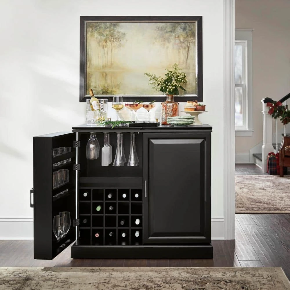 Home Decorators Collection Jamison Black Bar with Expandable Storage 13 Home Decorators Collection Jamison Black Bar with Expandable Storage - Image 11