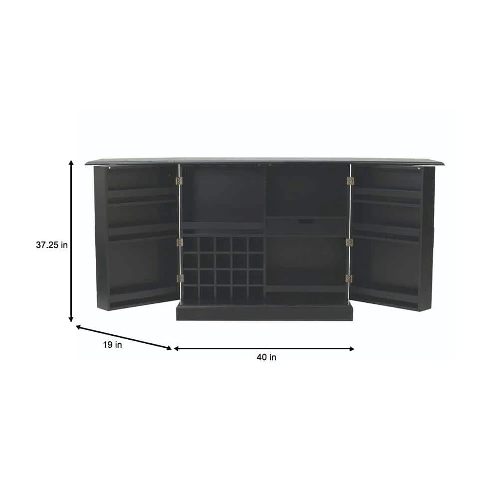 Home Decorators Collection Jamison Black Bar with Expandable Storage 4 Home Decorators Collection Jamison Black Bar with Expandable Storage - Image 2