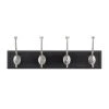 Home Decorators Collection 18 in. Black Snap Install Hook Rack with 4 Satin Nickel Pill Top Hooks -Flora Home Decorators Soldes black home decorators collection hooks 63095 64 1000