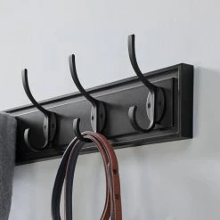 Home Decorators Collection Snap Install 27 in. Black Hook Rack with 5 Matte Black Hooks -Flora Home Decorators Soldes black home decorators collection hooks 64141 1f 1000