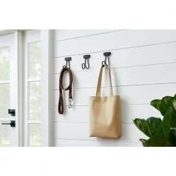 Home Decorators Collection 5-5/8 in. Cast Iron Wall Hook with Name Plate (3-Pack) -Flora Home Decorators Soldes black home decorators collection hooks 64451 31 1000