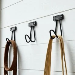 Home Decorators Collection 5-5/8 in. Cast Iron Wall Hook with Name Plate (3-Pack) -Flora Home Decorators Soldes black home decorators collection hooks 64451 4f 1000