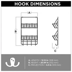 Home Decorators Collection 12 in. L Black Double Mail Basket Holder with Hooks -Flora Home Decorators Soldes black home decorators collection hooks r43596h fb u 4f 1000