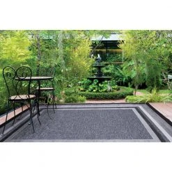 Home Decorators Collection Eternity Black 8 ft. x 10 ft. Indoor/Outdoor Area Rug -Flora Home Decorators Soldes black home decorators collection outdoor rugs 19447 1f 1000
