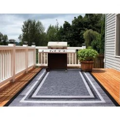 Home Decorators Collection Eternity Black 8 ft. x 10 ft. Indoor/Outdoor Area Rug -Flora Home Decorators Soldes black home decorators collection outdoor rugs 19447 4f 1000