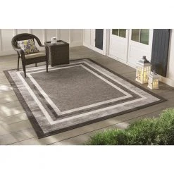 Home Decorators Collection Eternity Black 8 ft. x 10 ft. Indoor/Outdoor Area Rug -Flora Home Decorators Soldes black home decorators collection outdoor rugs 19447 77 1000
