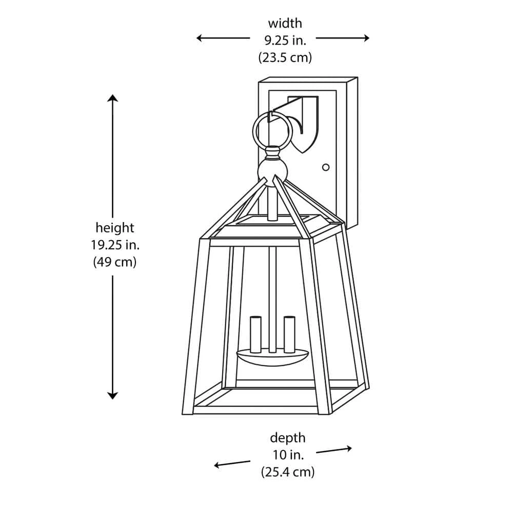 Home Decorators Collection Blakeley Transitional 2-Light Black Outdoor Wall Lantern with Beveled Glass 9 Home Decorators Collection Blakeley Transitional 2-Light Black Outdoor Wall Lantern with Beveled Glass - Image 7