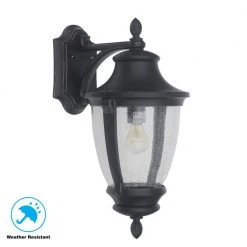 Home Decorators Collection Wilkerson 1-Light Black Outdoor Wall Lantern Sconce -Flora Home Decorators Soldes black home decorators collection outdoor sconces 23452 a0 1000