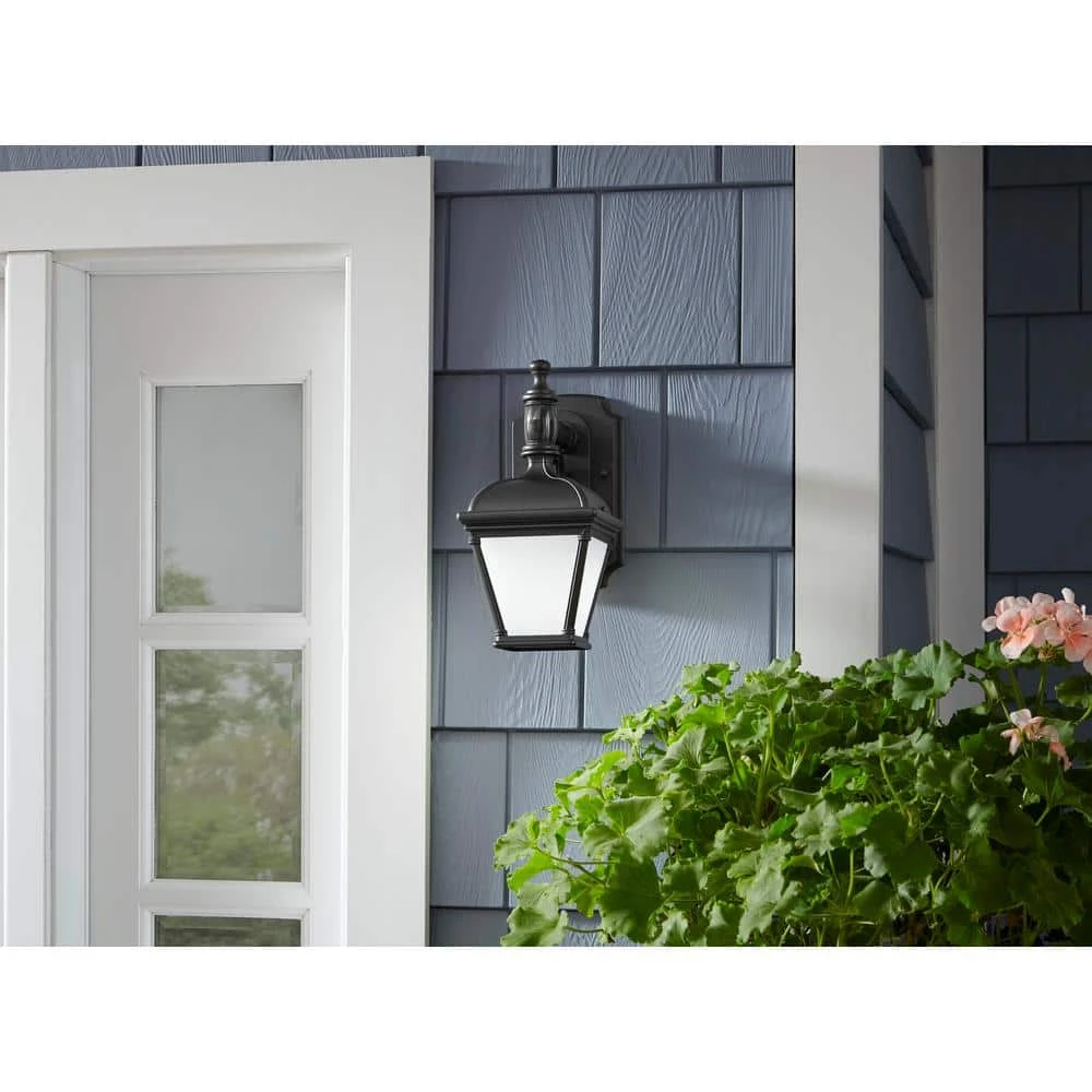 Home Decorators Collection St.Anoche 1-Light Black Motion Activated Outdoor Integrated LED Wall Lantern Sconce 4 Home Decorators Collection St.Anoche 1-Light Black Motion Activated Outdoor Integrated LED Wall Lantern Sconce - Image 2