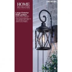 Home Decorators Collection Walcott Manor 8 in. One-Light Gilded Iron Industrial Outdoor Wall Lantern Sconce with Clear Seeded Glass -Flora Home Decorators Soldes black home decorators collection outdoor sconces 7954hdcbldi 40 1000