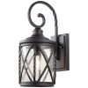Home Decorators Collection Walcott Manor 8 in. One-Light Gilded Iron Industrial Outdoor Wall Lantern Sconce with Clear Seeded Glass -Flora Home Decorators Soldes black home decorators collection outdoor sconces 7954hdcbldi 64 1000