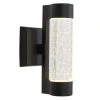 Home Decorators Collection Ansel Black Integrated LED Indoor/Outdoor Modern Garage Light Wall Lantern Sconce Light Fixture with Bubble Glass -Flora Home Decorators Soldes black home decorators collection outdoor sconces amp105 hdcbl 64 1000