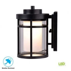 Home Decorators Collection Black Outdoor LED Wall Lantern Sconce -Flora Home Decorators Soldes black home decorators collection outdoor sconces dw7031bk 4f 1000