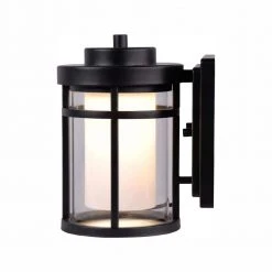 Home Decorators Collection Black Outdoor LED Wall Lantern Sconce
