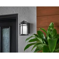 Home Decorators Collection Black Outdoor LED Wall Lantern Sconce -Flora Home Decorators Soldes black home decorators collection outdoor sconces dw7031bk c3 1000