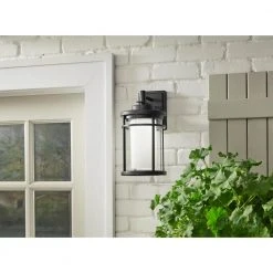 Home Decorators Collection Black Outdoor LED Wall Lantern Sconce -Flora Home Decorators Soldes black home decorators collection outdoor sconces dw7178bk 4f 1000