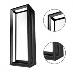 Home Decorators Collection Hubspace Modern 1-Light Black LED Outdoor Wall Lantern Sconce with Color Changing Light Output from 3000K-6000K (1-Pack) -Flora Home Decorators Soldes black home decorators collection outdoor sconces g19226 4f 1000