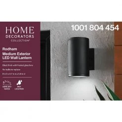 Home Decorators Collection Rodham Black LED Outdoor Wall Lantern Sconce -Flora Home Decorators Soldes black home decorators collection outdoor sconces izc1691l 2 fa 1000