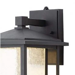 Home Decorators Collection Mauvo Canyon Collection Black Outdoor Seeded Glass Dusk to Dawn Wall Lantern Sconce -Flora Home Decorators Soldes black home decorators collection outdoor sconces kb 06005 del 1f 1000