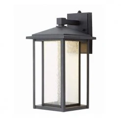 Home Decorators Collection Mauvo Canyon Collection Black Outdoor Seeded Glass Dusk to Dawn Wall Lantern Sconce -Flora Home Decorators Soldes black home decorators collection outdoor sconces kb 06005 del c3 1000
