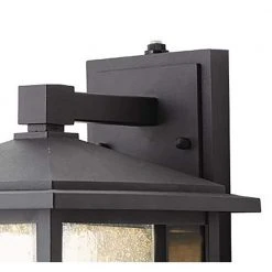 Home Decorators Collection Mauvo Canyon Collection Black Outdoor Seeded Glass Dusk to Dawn Wall Lantern Sconce -Flora Home Decorators Soldes black home decorators collection outdoor sconces kb 06304 del 1d 1000