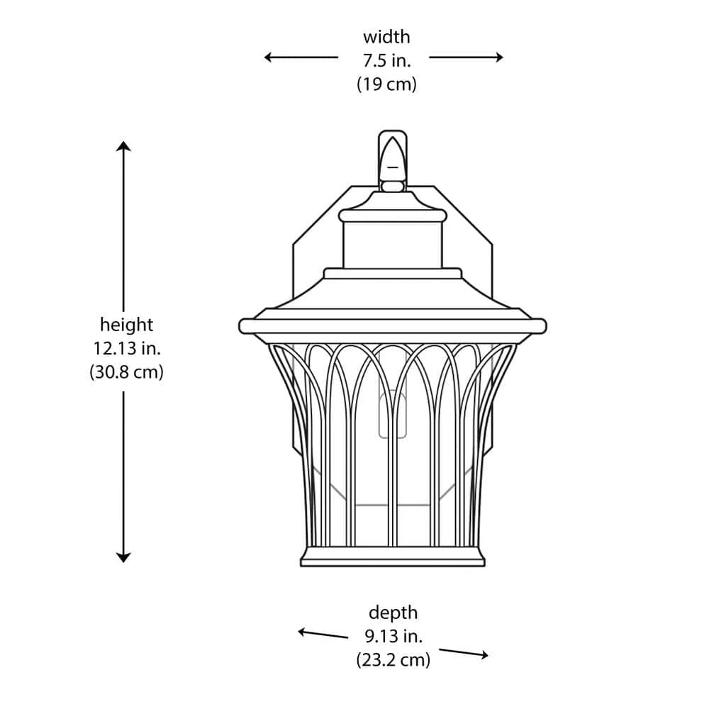 Home Decorators Collection Avia Falls Black Outdoor LED Dusk to Dawn Wall Lantern Sconce 6 Home Decorators Collection Avia Falls Black Outdoor LED Dusk to Dawn Wall Lantern Sconce - Image 4