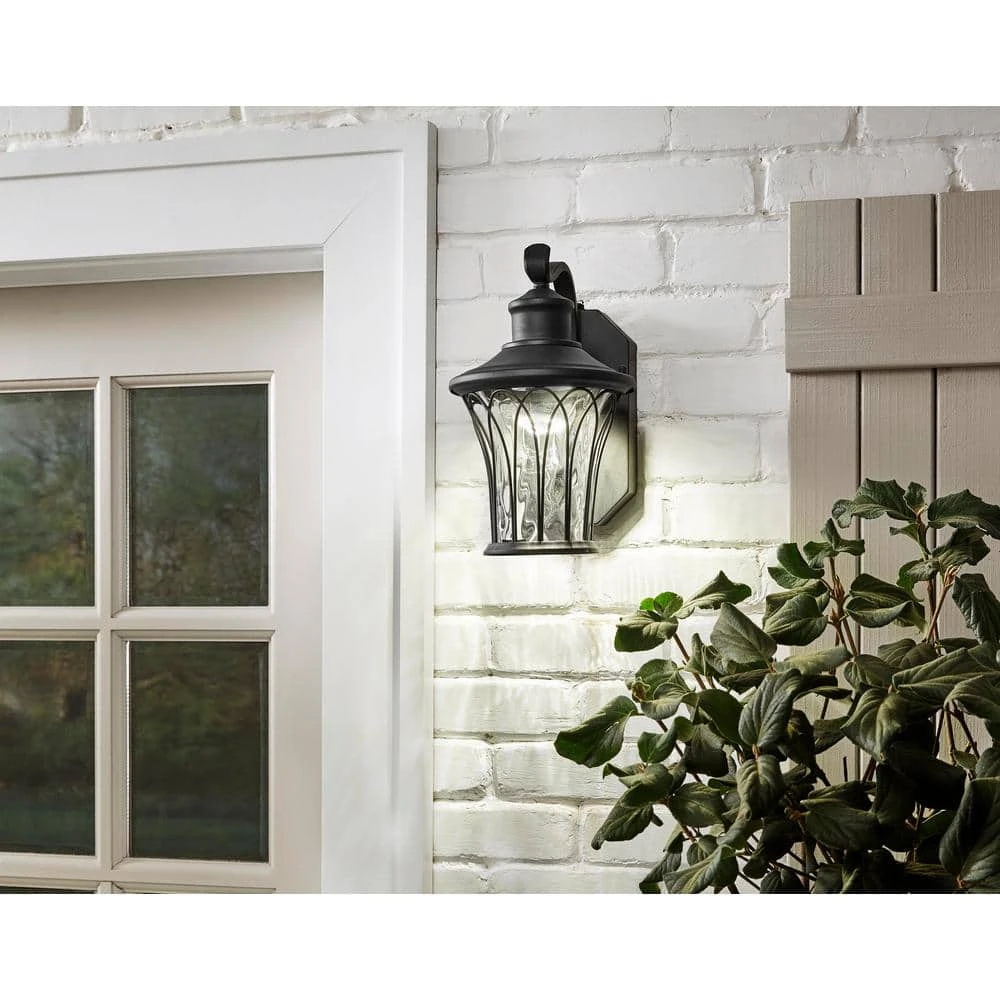 Home Decorators Collection Avia Falls Black Outdoor LED Dusk to Dawn Wall Lantern Sconce 4 Home Decorators Collection Avia Falls Black Outdoor LED Dusk to Dawn Wall Lantern Sconce - Image 2
