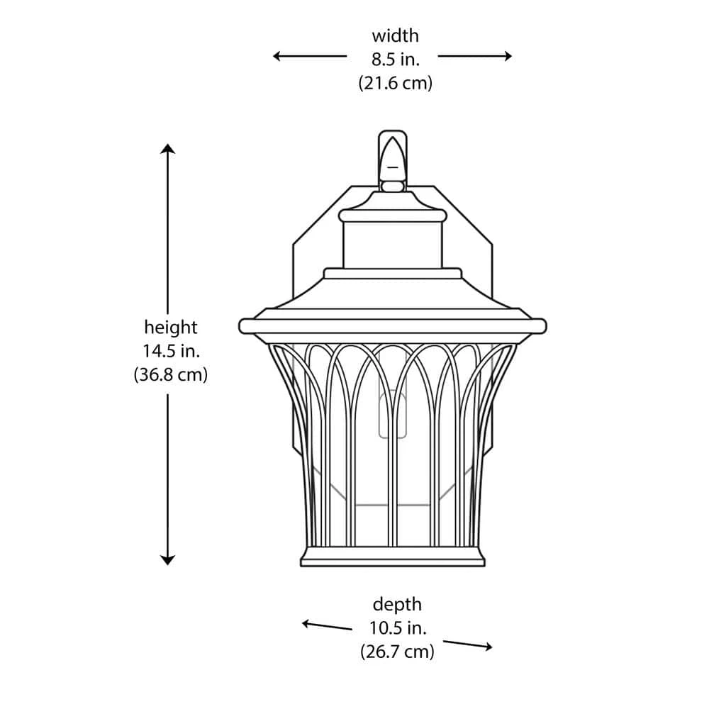 Home Decorators Collection Avia Falls Black Outdoor LED Dusk to Dawn Wall Lantern Sconce 5 Home Decorators Collection Avia Falls Black Outdoor LED Dusk to Dawn Wall Lantern Sconce - Image 3