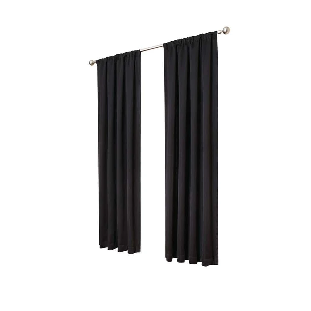 Home Decorators Collection Thermal 37 in. W x 63 in. L Room Darkening Window Curtain in Black 3 Home Decorators Collection Thermal 37 in. W x 63 in. L Room Darkening Window Curtain in Black