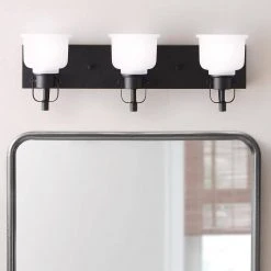 Home Decorators Collection Rockhill 22.07 in. 3-Light Black LED Vanity Light Dark LED -Flora Home Decorators Soldes black home decorators collection vanity lighting 51779 40 1000