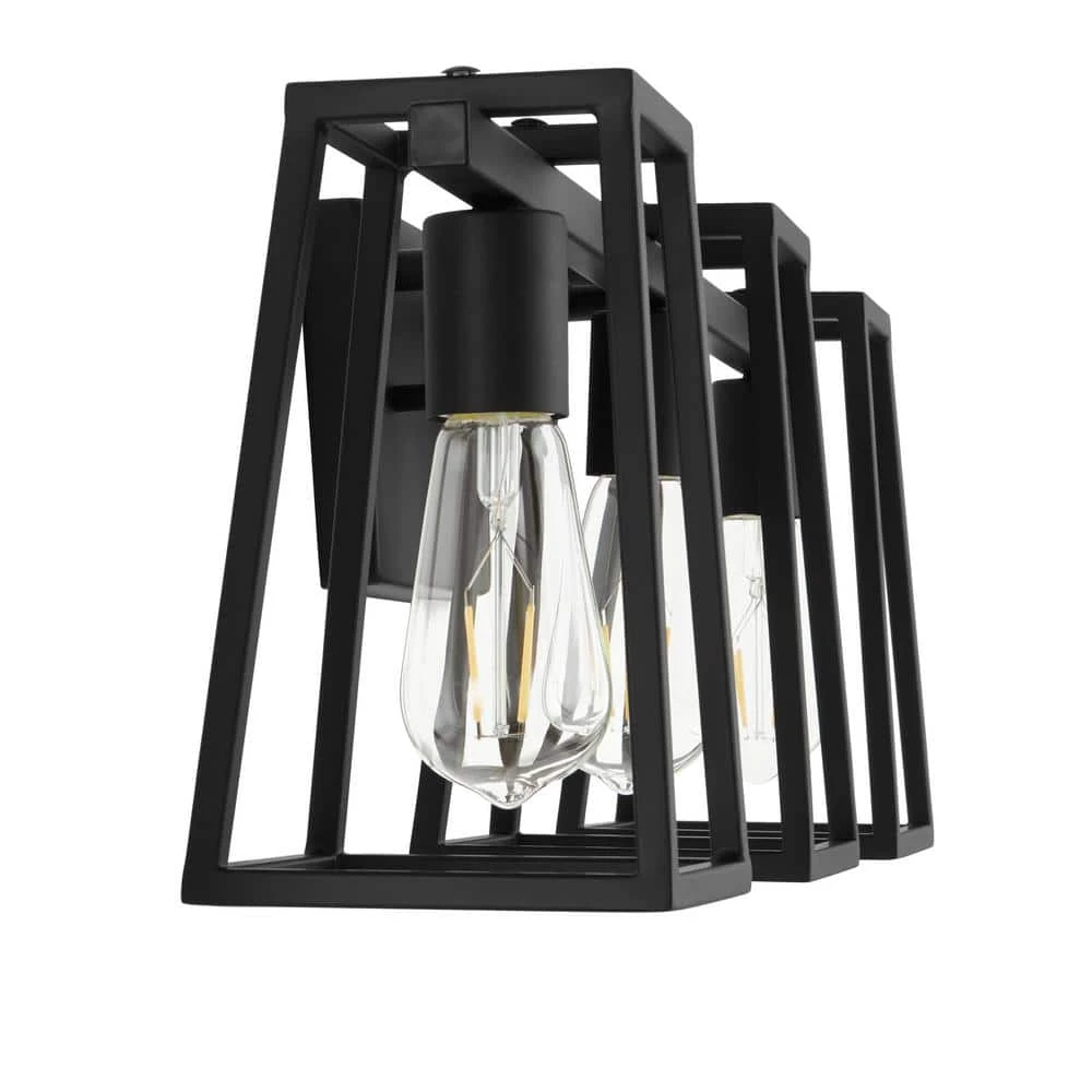 Home Decorators Collection Hazel Heights 24 in. 3-Light Black Rustic Farmhouse Bathroom Vanity Light 7 Home Decorators Collection Hazel Heights 24 in. 3-Light Black Rustic Farmhouse Bathroom Vanity Light - Image 5