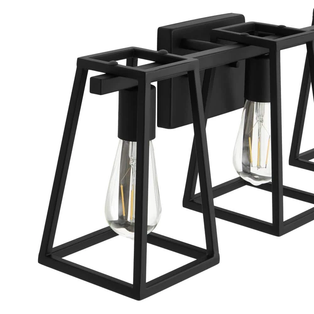 Home Decorators Collection Hazel Heights 24 in. 3-Light Black Rustic Farmhouse Bathroom Vanity Light 9 Home Decorators Collection Hazel Heights 24 in. 3-Light Black Rustic Farmhouse Bathroom Vanity Light - Image 7