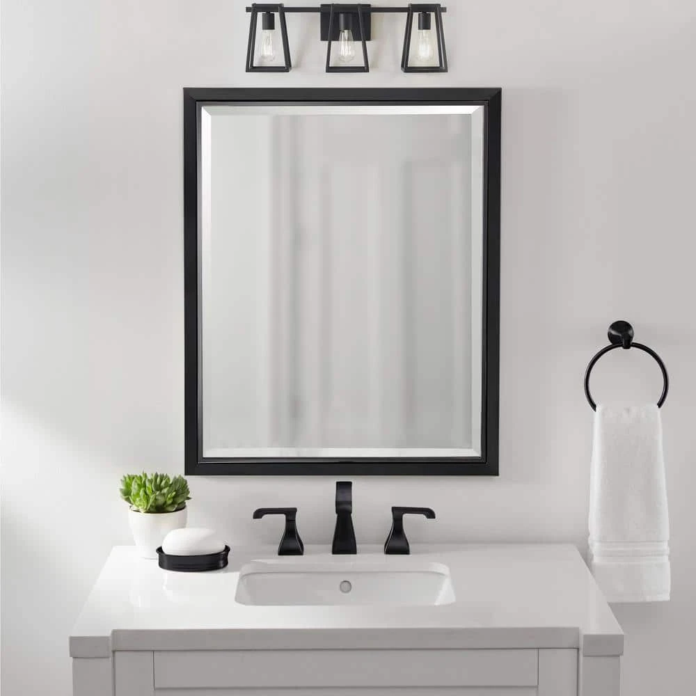 Home Decorators Collection Hazel Heights 24 in. 3-Light Black Rustic Farmhouse Bathroom Vanity Light 4 Home Decorators Collection Hazel Heights 24 in. 3-Light Black Rustic Farmhouse Bathroom Vanity Light - Image 2