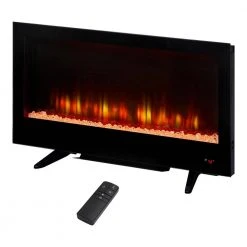 Home Decorators Collection 36 in. W View Wall Mount Electric Fireplace in Black -Flora Home Decorators Soldes black home decorators collection wall mounted electric fireplaces sp6849 76 1000