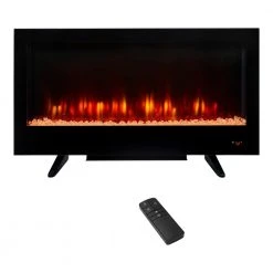 Home Decorators Collection 36 in. W View Wall Mount Electric Fireplace in Black -Flora Home Decorators Soldes black home decorators collection wall mounted electric fireplaces sp6849 c3 1000