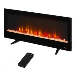 Home Decorators Collection 48 in. W View Wall Mount Electric Fireplace in Black -Flora Home Decorators Soldes black home decorators collection wall mounted electric fireplaces sp6975 c3 1000