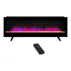 Home Decorators Collection 60 in. W View Wall Mount Electric Fireplace in Black -Flora Home Decorators Soldes black home decorators collection wall mounted electric fireplaces sp6976 c3 1000
