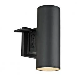 Home Decorators Collection TURRILL Black Matte Outdoor Wall Cylinder Light Up Down